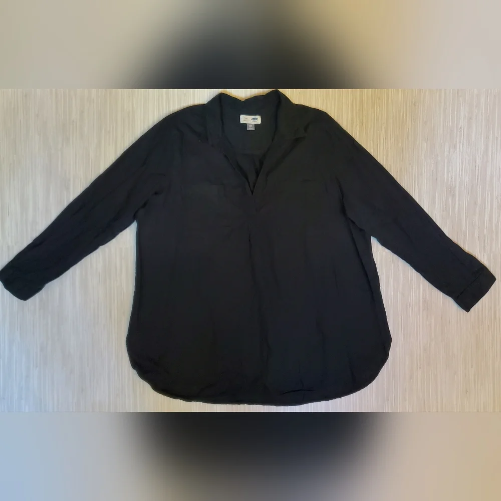 Old Navy Black Linen Blend Tunic Plus Paisley Leggings Curated Outfit Size 2X - Picture 5 of 6